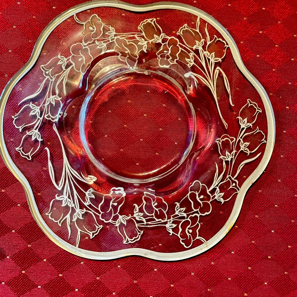Sterling on Glass Presentation Plate, 8”